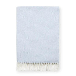 Monogrammed Basketweave Throw Blanket - Ocean