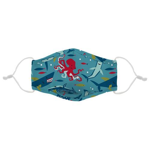 Adjustable Child's Printed Face Mask - Sharks - Can be Personalized