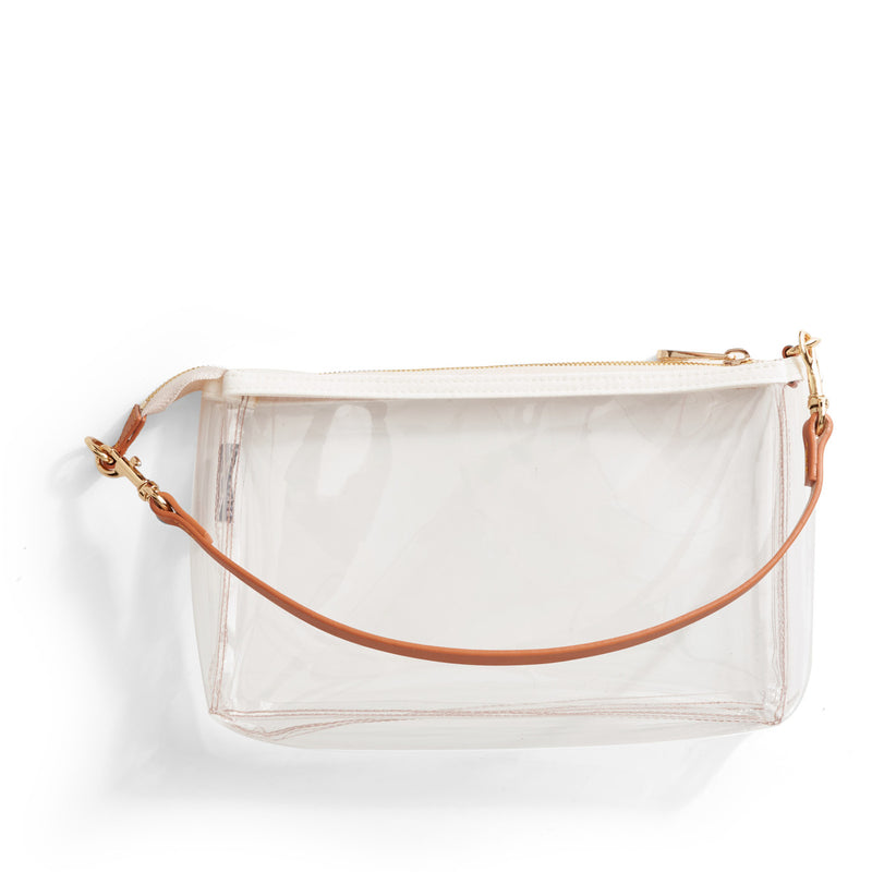 Clear Stadium Bag Made in USA /genuine Leather/ Clear Cross 