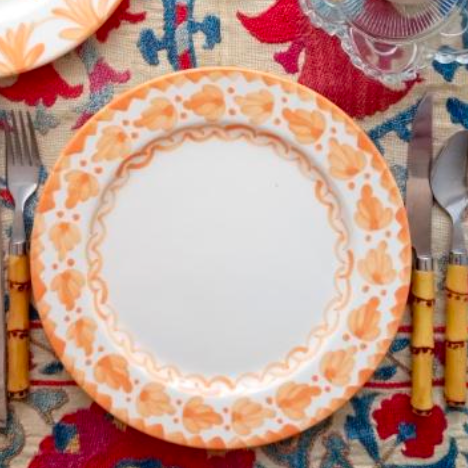 Papaya Hojas Dinner Plates - LVM Ceramics