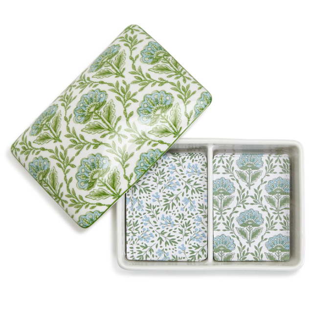 Floral Playing Card Box + Cards - Two's Company