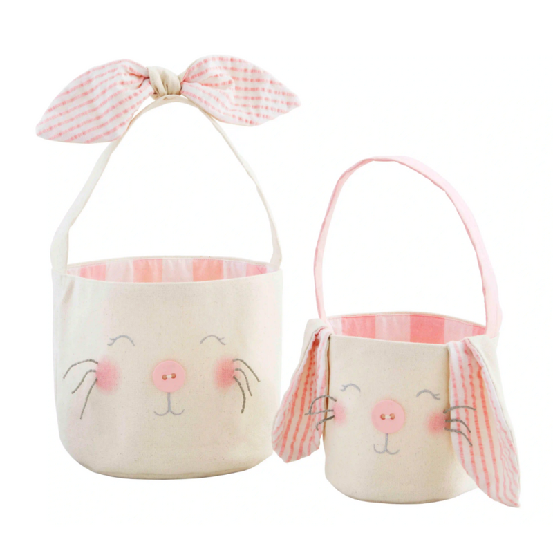 Button Nose Bunny Easter Basket - Pink