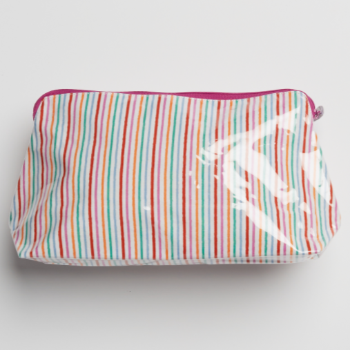 Roller Rabbit Party Stripes Coated Makeup and Toiletry Bag