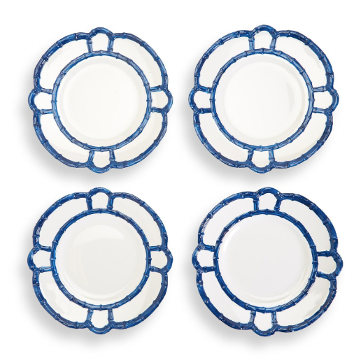 Blue Bamboo Melamine Dinner Plates