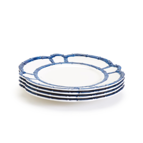 Blue Bamboo Melamine Dinner Plates