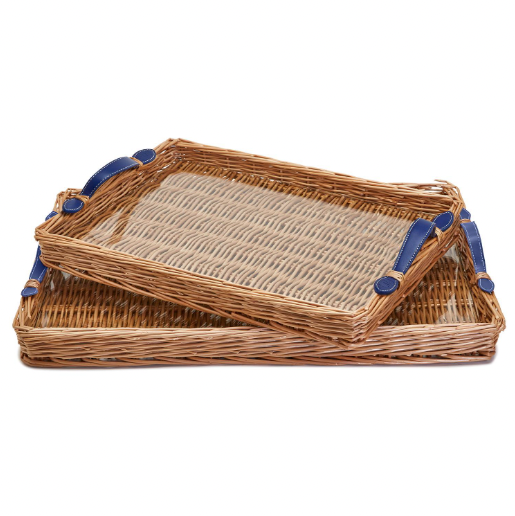 Wicker & Acrylic Tray with Handles