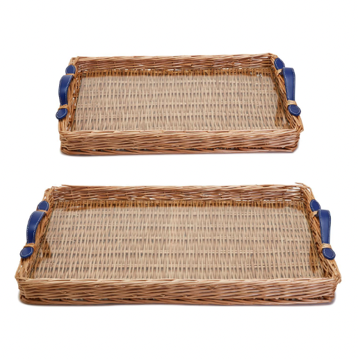 Wicker & Acrylic Tray with Handles