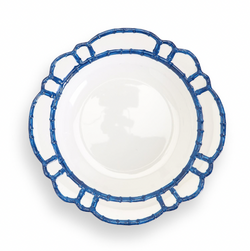 Shallow Navy Bamboo Melamine Serving Bowl