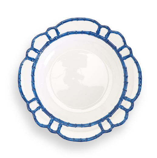Shallow Navy Bamboo Melamine Serving Bowl