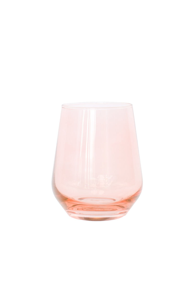 Estelle Colored Stemless Wine Glasses - Blush Pink