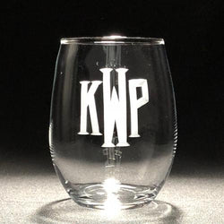 Stemless wine glass - monogrammed