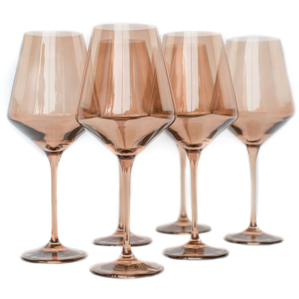 Estelle Colored Wine Glasses - Amber