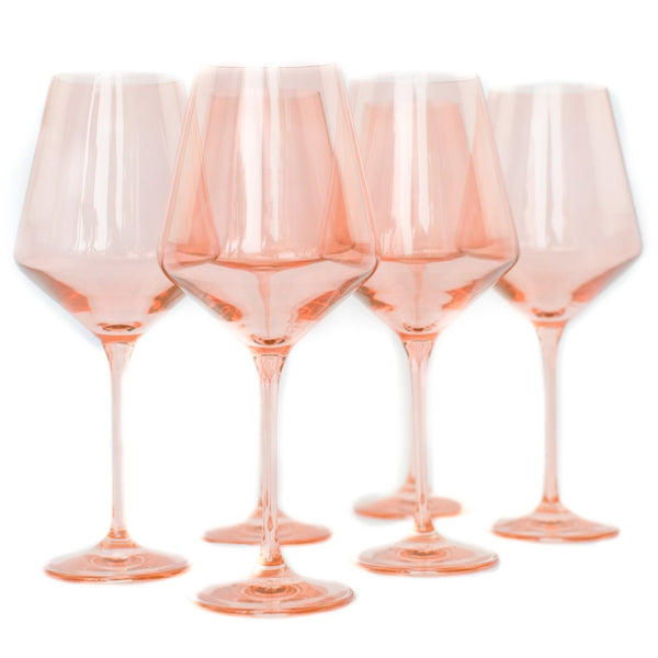 Estelle Colored Wine Glasses - Blush Pink