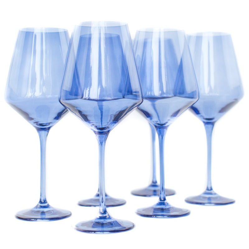 Estelle Colored Wine Glasses - Cobalt Blue