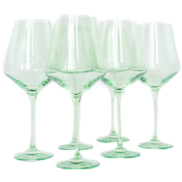 Estelle Colored Wine Glasses - Mint Green