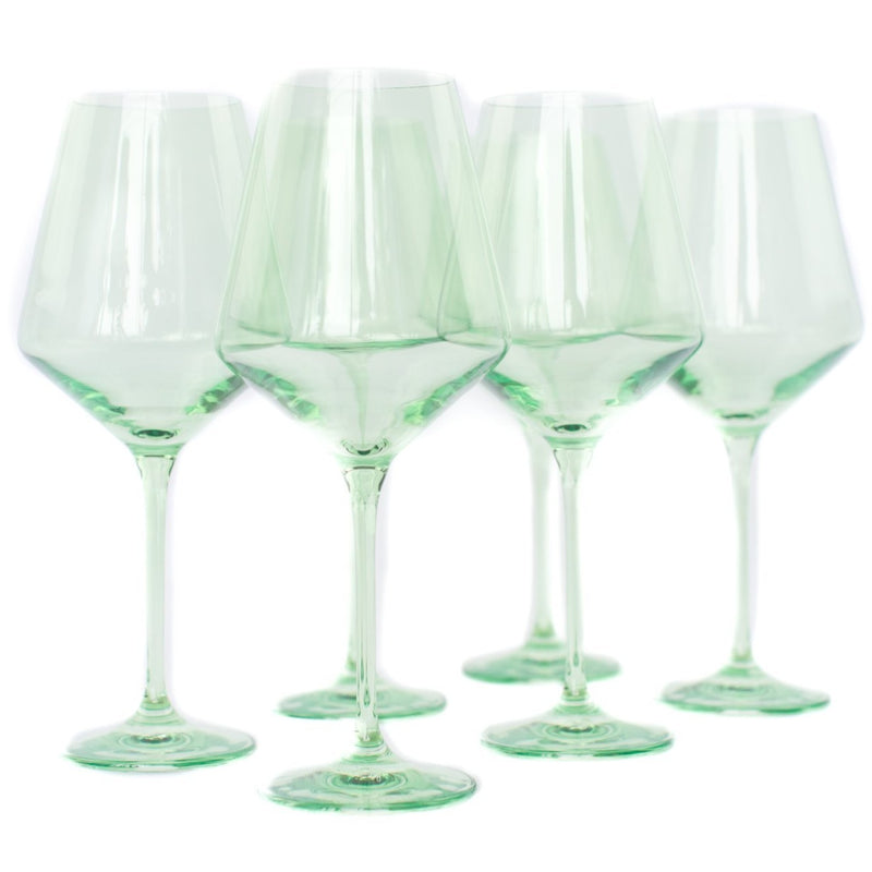 Estelle Colored Wine Glasses - Mint Green