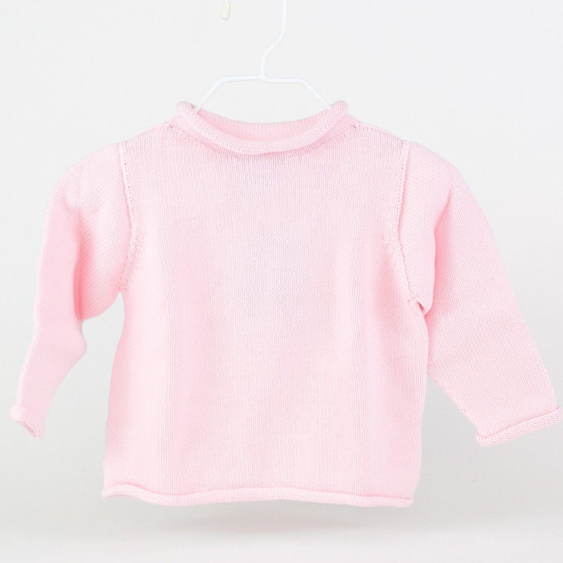 Embroidered Rollneck Sweater - Light Pink - Monogrammed or Personalized