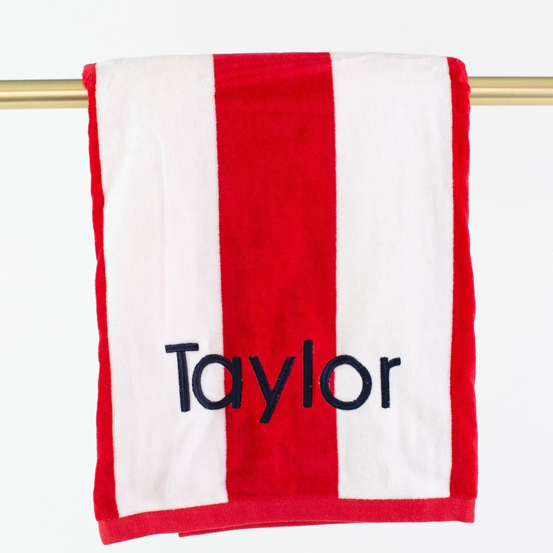 red stripe beach towel 