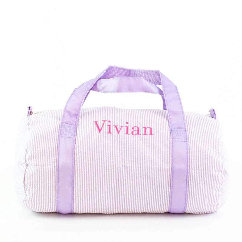 Personalized Children's Duffle Bag - Lilac Seersucker