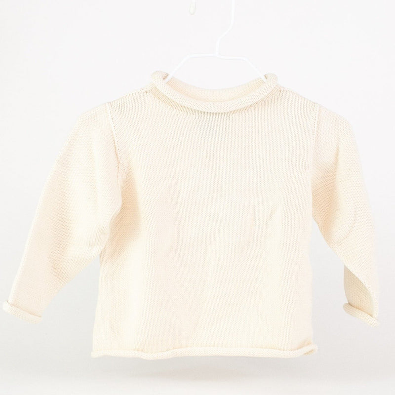 Embroidered Rollneck Sweater - Natural - Monogrammed or Personalized