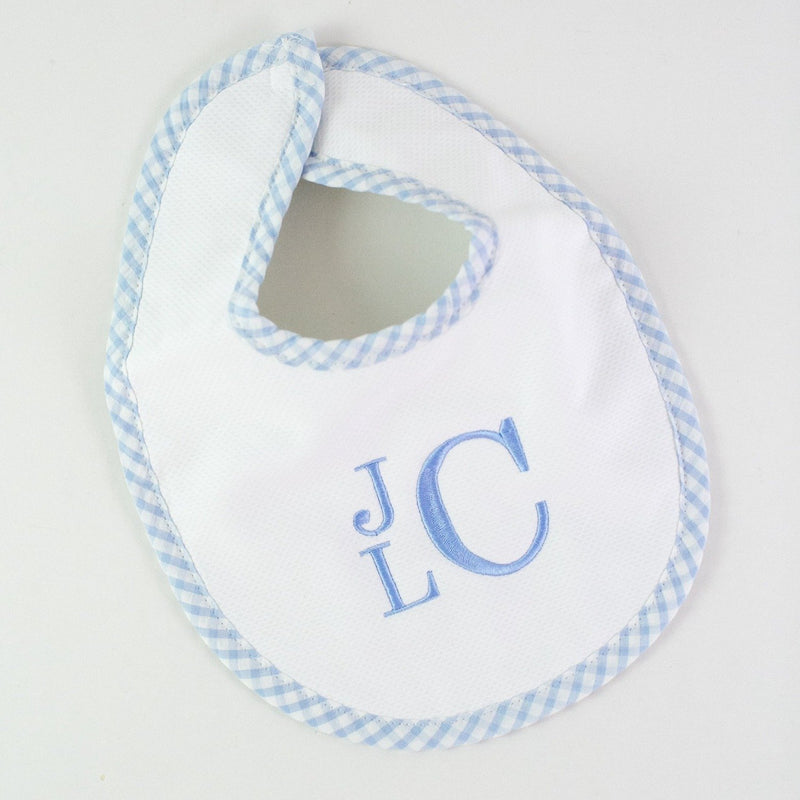 Pique Bib - Light Blue - Monogrammed or Personalized