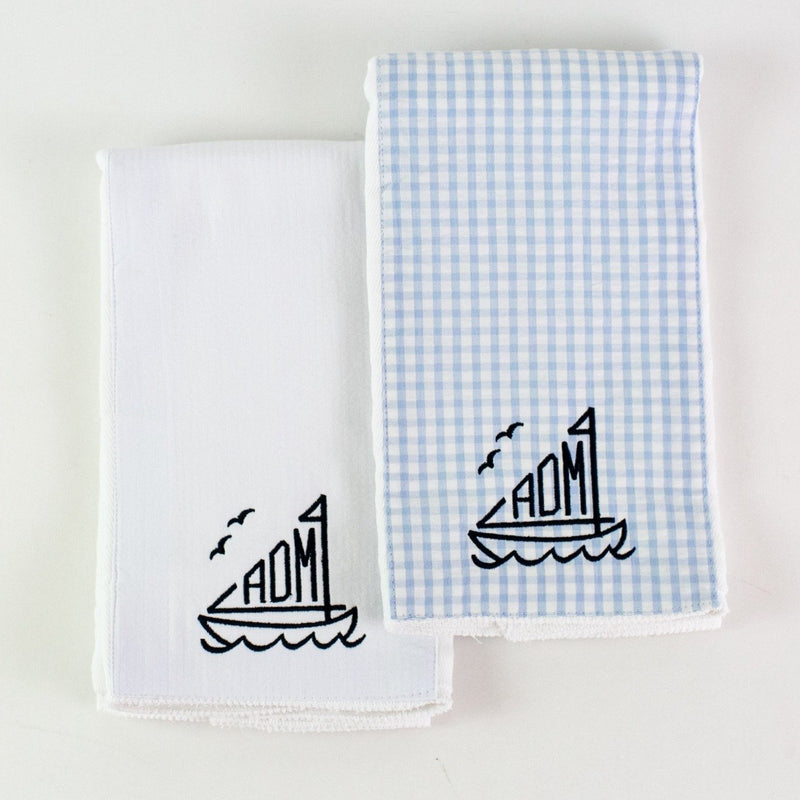 Monogrammed Burp Pad Set