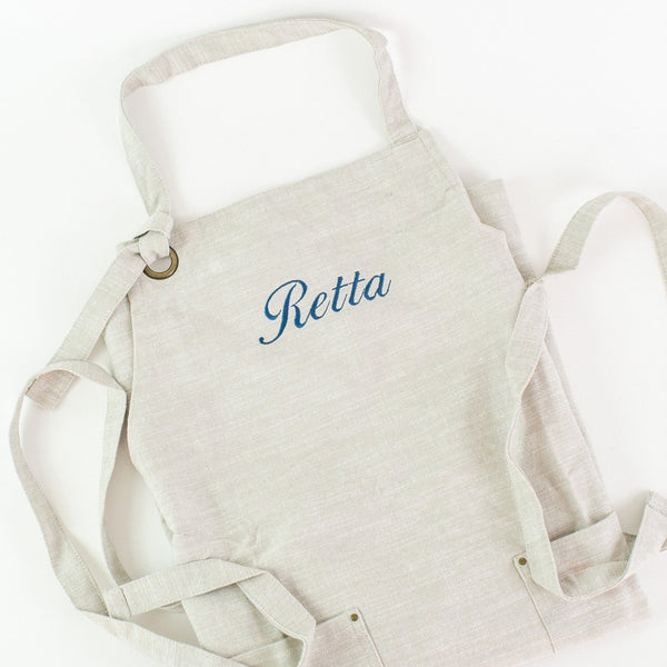 Slub Apron - Gray - Personalized or Monogrammed