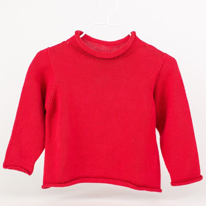 Embroidered Rollneck Sweater - Red - Monogrammed or Personalized