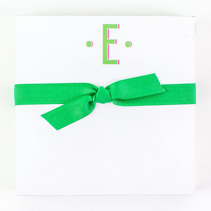 Single Initial Luxe Notepad - E