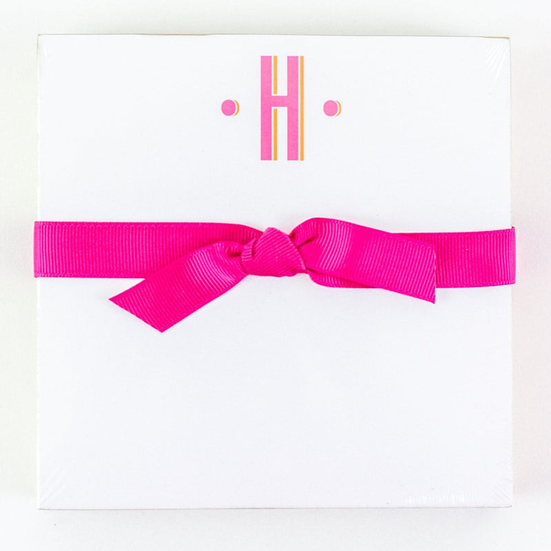 Single Initial Luxe Notepad - H