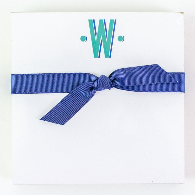 Single Initial Luxe Notepad - W