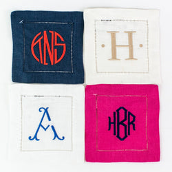 Monogrammed Festival Square Linen Cocktail Napkins