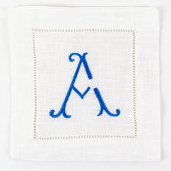 Festival Square Linen Cocktail Napkins - White