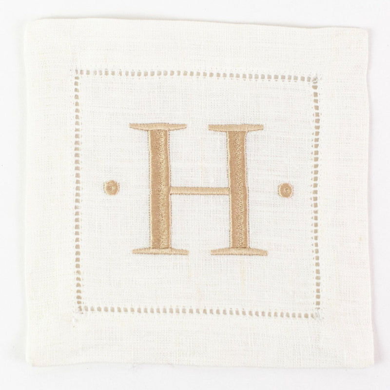 Festival Square Linen Cocktail Napkins - Oyster