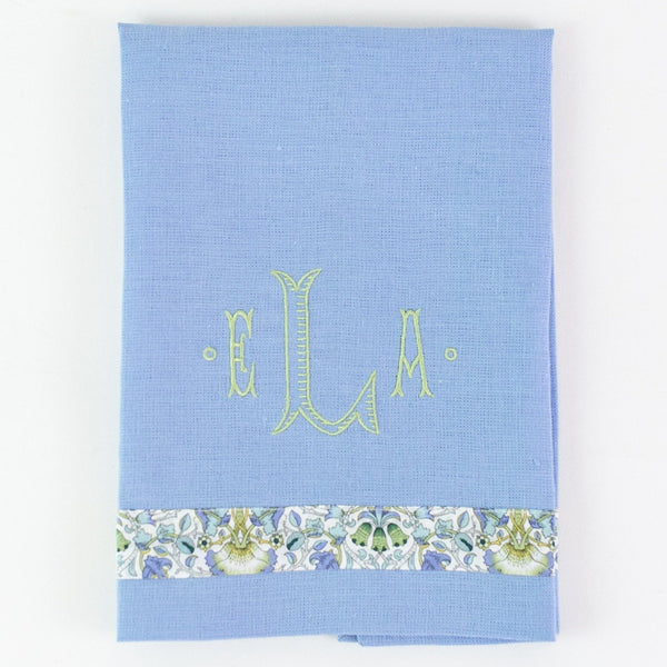 Liberty Guest Towel - Monogrammed - Cool Blue
