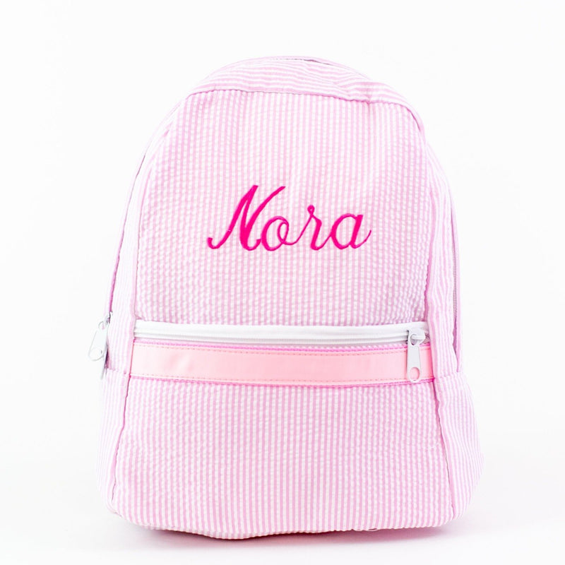 big pony seersucker mini backpack Small Seersucker Children's Backpack – The Monogrammed Home