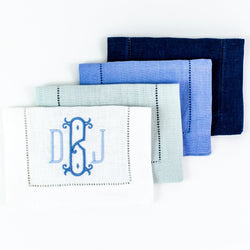 Monogrammed Festival Rectangular Linen Cocktail Napkins