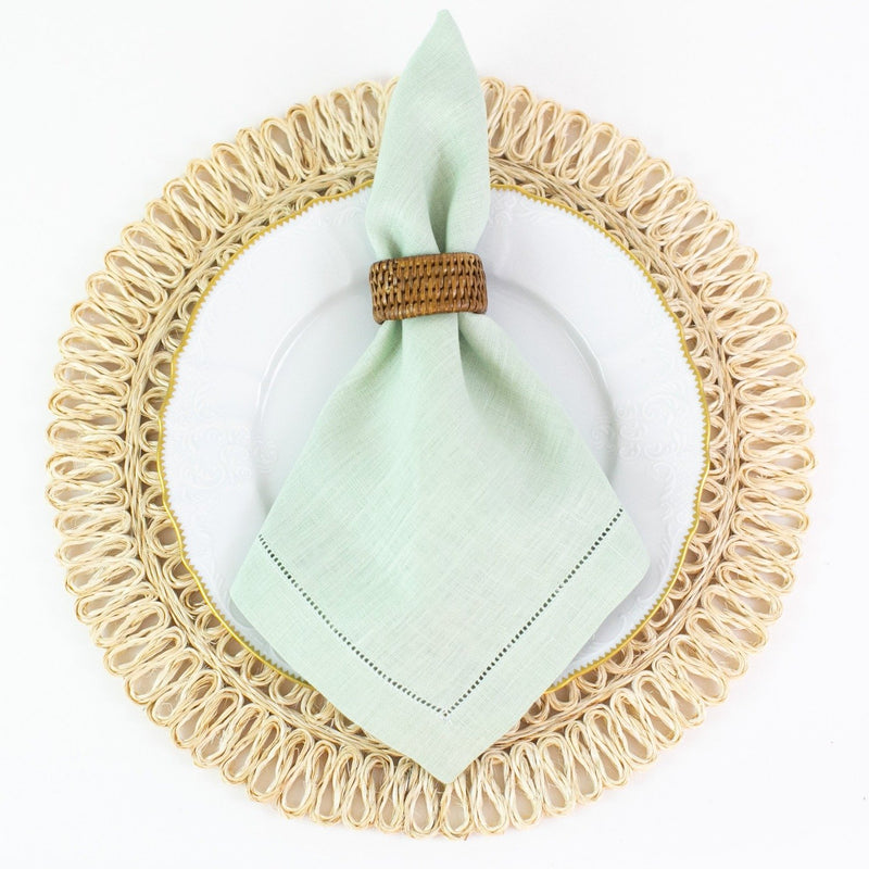 Monogrammed Festival Linen Dinner Napkins - Mint