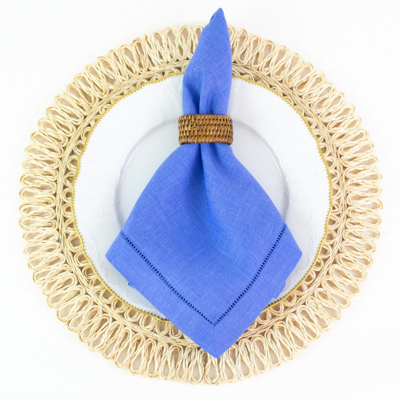 Monogrammed Festival Linen Dinner Napkins - Cobalt