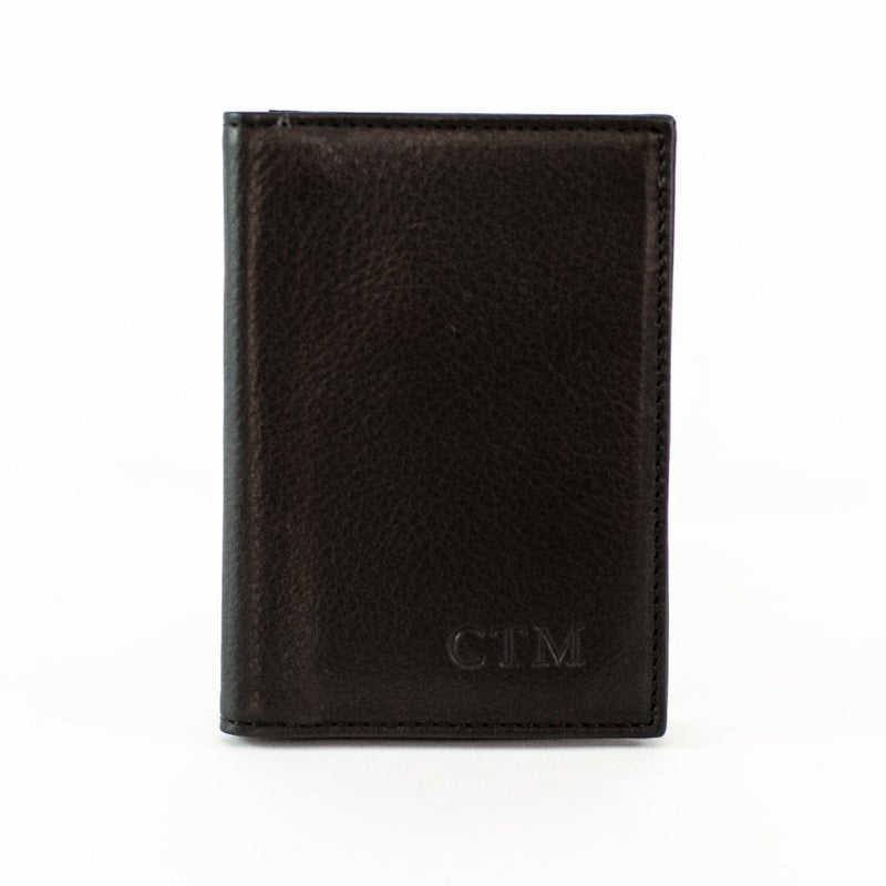 Vachetta Leather Card Case ID Holder - Black