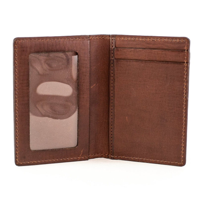 Vachetta Leather Card Case ID Holder - Brown - Interior