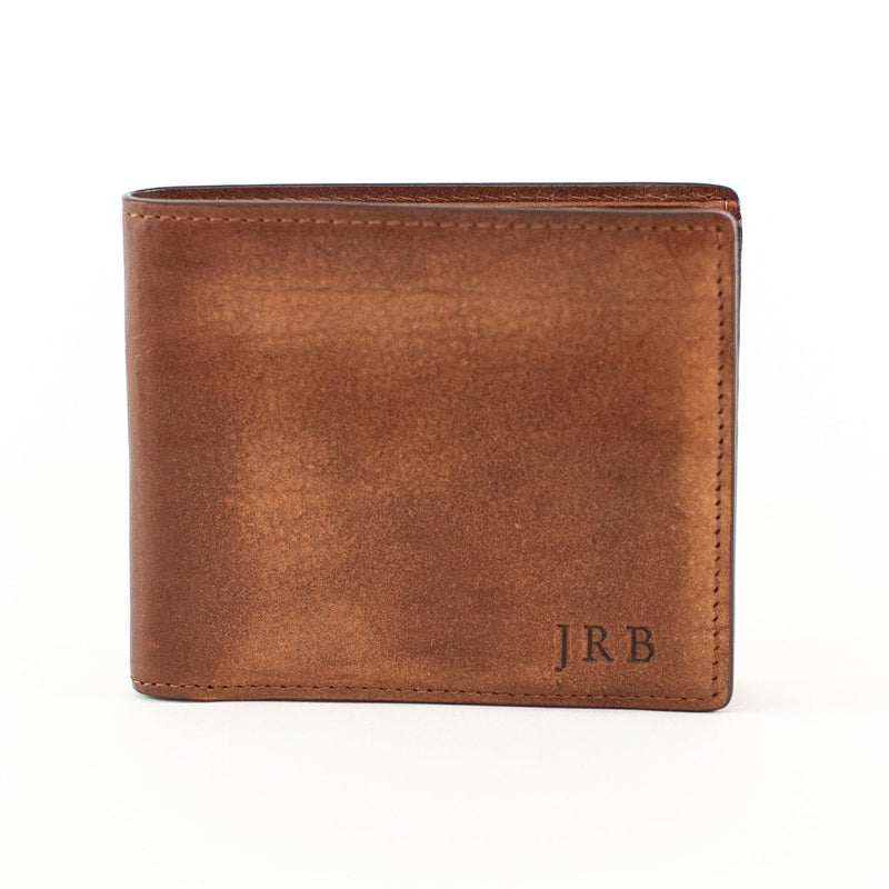 Vachetta Leather Bi-Fold Wallet - Brown - with Monogram