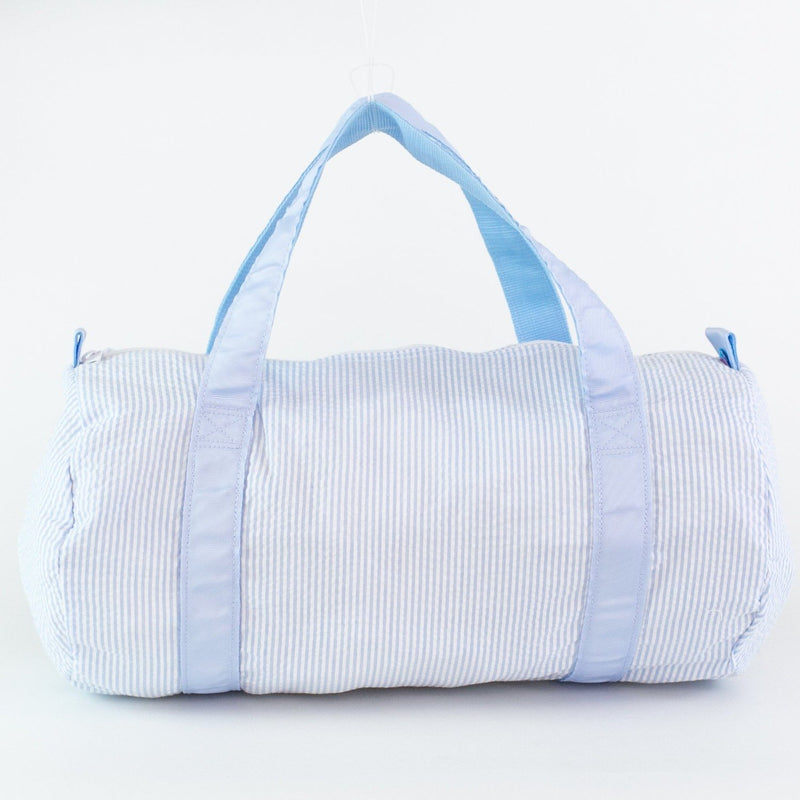 Personalized Children's Duffle Bag - Baby Blue Seersucker