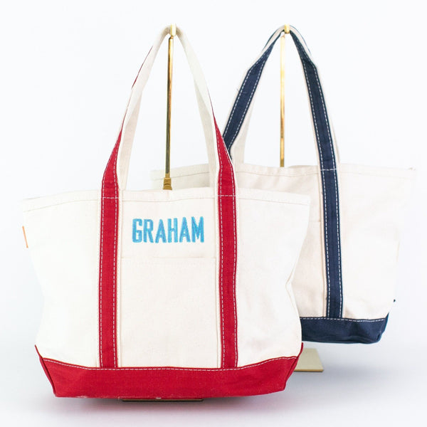 Medium Boat Tote - Red and Navy