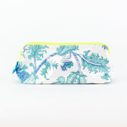 Turquoise Amanda Coated Makeup and Toiletry Case - Small
