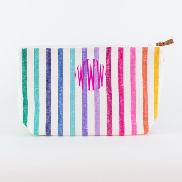 Striped Travel Bag - Monogrammed - El Angel (rainbow)