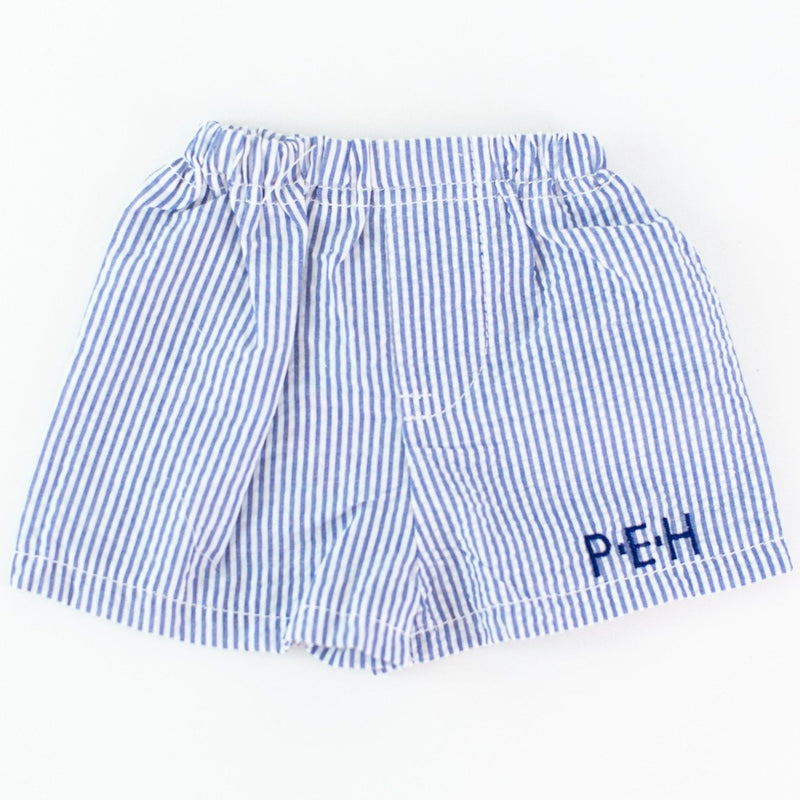 Seersucker Shorts - Navy - Personalize