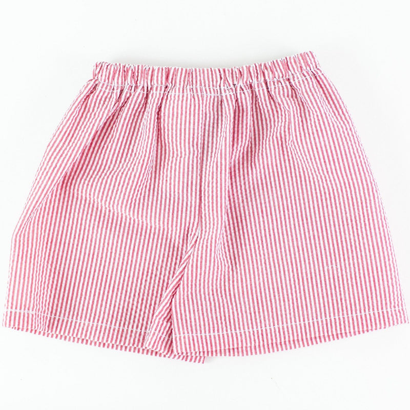 Seersucker Shorts - Red - Personalize