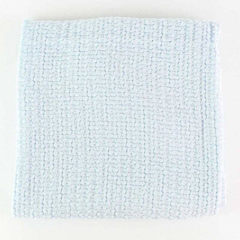 Monogrammed Basketweave Baby Blanket - Blue