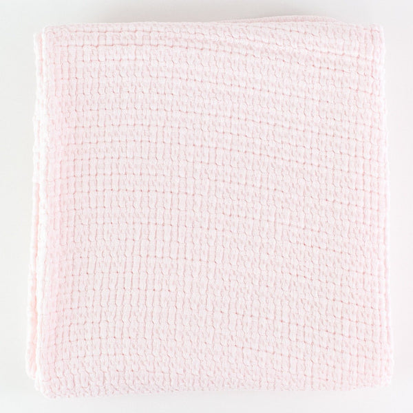 Monogrammed Basketweave Baby Blanket - Pink